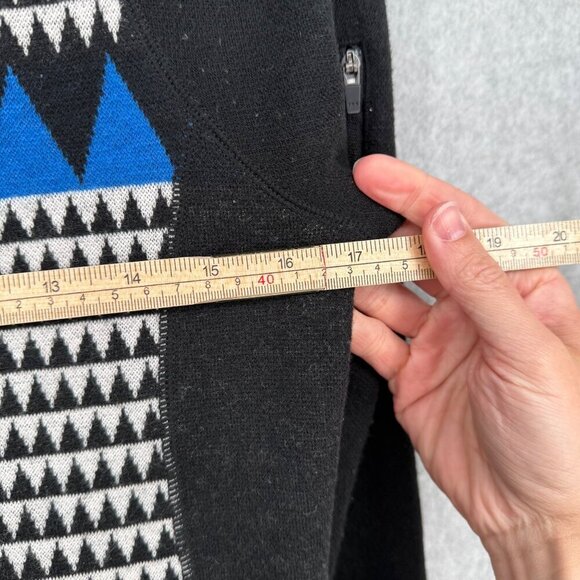 Title Nine Super Power Quarter Zip Sweater Size XS Houndstooth Geo Merino Wool - Picture 12 of 12
